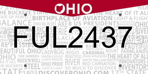 FUL2437 Ohio License Plate