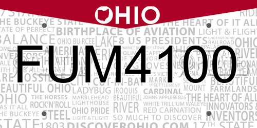 FUM4100 Ohio License Plate