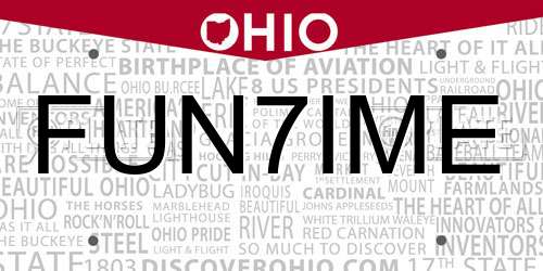 FUN7IME Ohio License Plate
