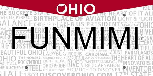FUNMIMI Ohio License Plate