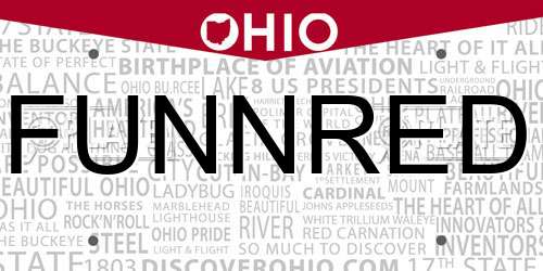 FUNNRED Ohio License Plate