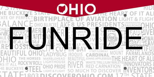 FUNRIDE Ohio License Plate
