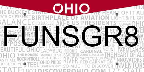 FUNSGR8 Ohio License Plate
