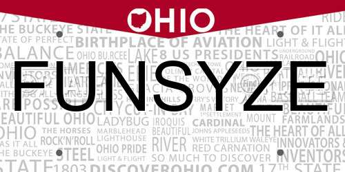 FUNSYZE Ohio License Plate