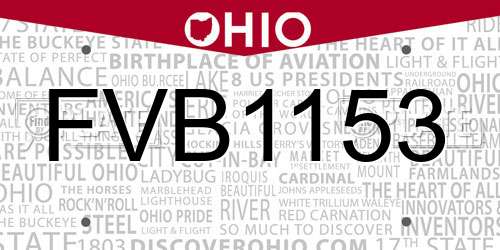 FVB1153 Ohio License Plate