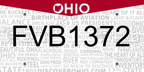 FVB1372 Ohio License Plate