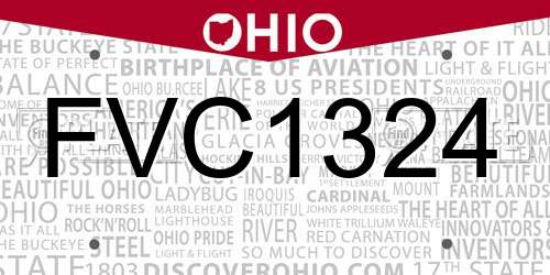 FVC1324 Ohio License Plate