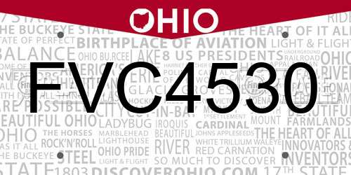 FVC4530 Ohio License Plate