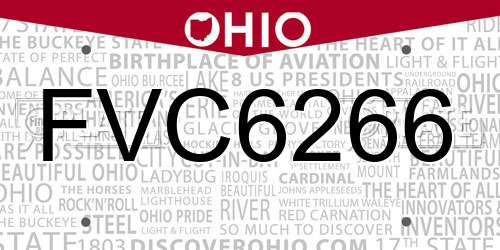 FVC6266 Ohio License Plate