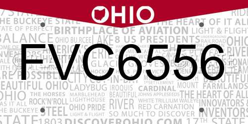 FVC6556 Ohio License Plate