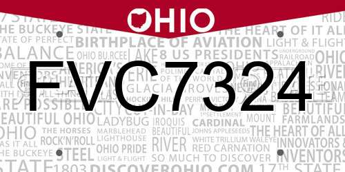 FVC7324 Ohio License Plate