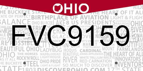 FVC9159 Ohio License Plate