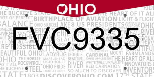 FVC9335 Ohio License Plate