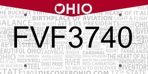 FVF3740 Ohio License Plate