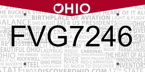 FVG7246 Ohio License Plate