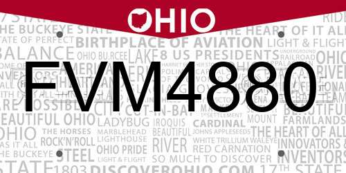 FVM4880 Ohio License Plate