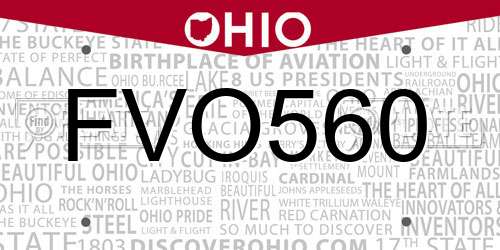 FVO560 Ohio License Plate