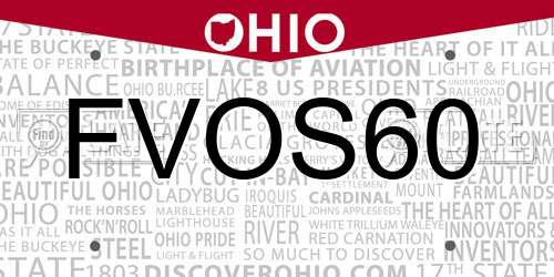 FVOS60 Ohio License Plate