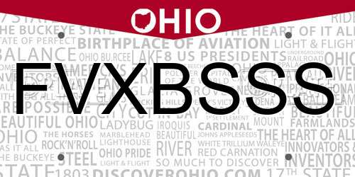 FVXBSSS Ohio License Plate