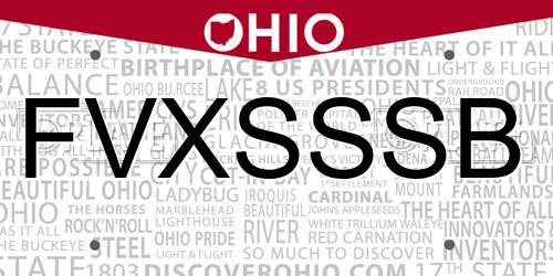 FVXSSSB Ohio License Plate