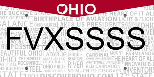 FVXSSSS Ohio License Plate