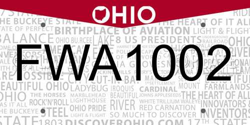 FWA1002 Ohio License Plate