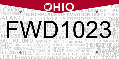 FWD1023 Ohio License Plate
