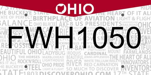 FWH1050 Ohio License Plate