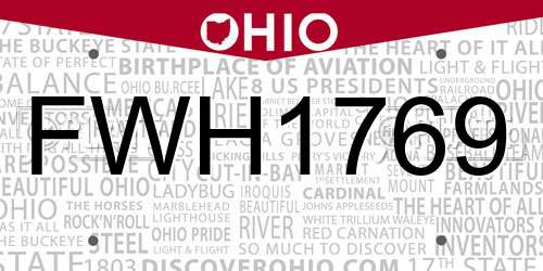 FWH1769 Ohio License Plate