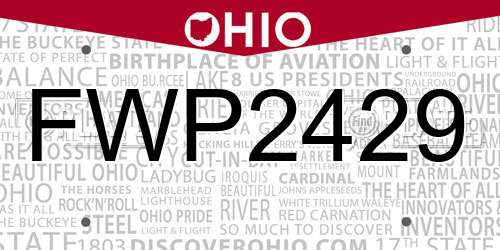 FWP2429 Ohio License Plate