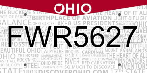 FWR5627 Ohio License Plate