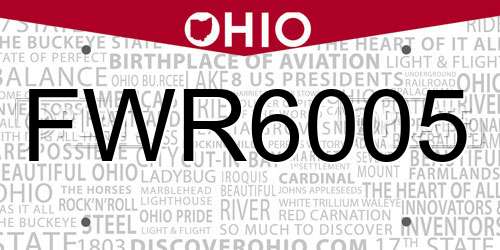 FWR6005 Ohio License Plate