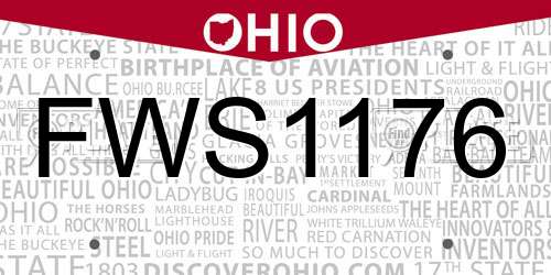 FWS1176 Ohio License Plate