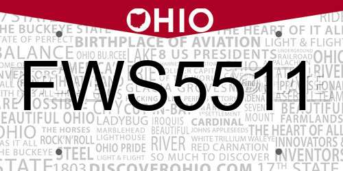 FWS5511 Ohio License Plate