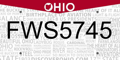 FWS5745 Ohio License Plate