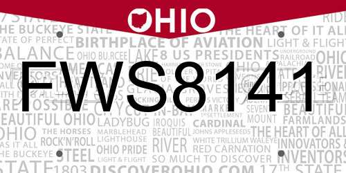 FWS8141 Ohio License Plate