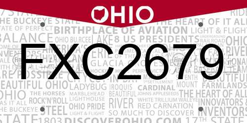 FXC2679 Ohio License Plate
