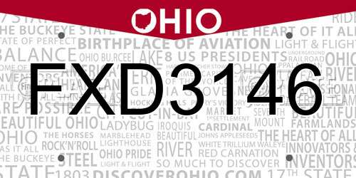 FXD3146 Ohio License Plate