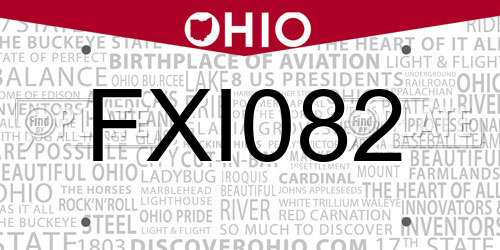 FXI082 Ohio License Plate