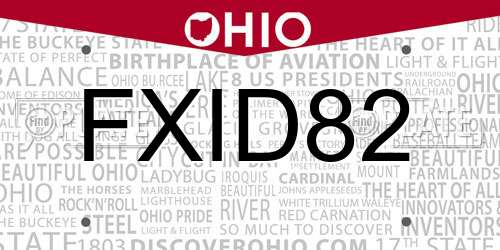 FXID82 Ohio License Plate