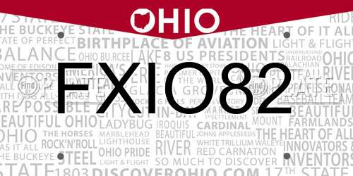 FXIO82 Ohio License Plate
