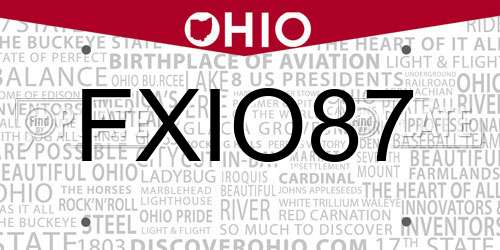 FXIO87 Ohio License Plate