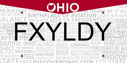 FXYLDY Ohio License Plate
