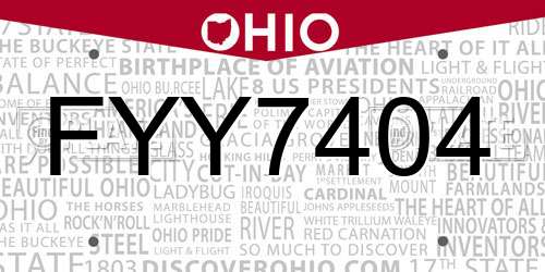 FYY7404 Ohio License Plate