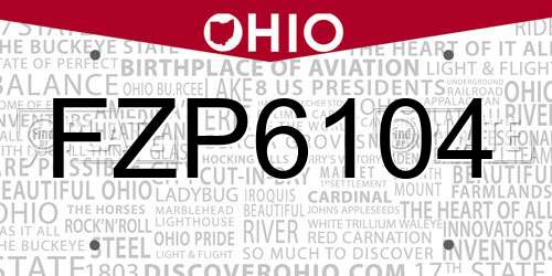 FZP6104 Ohio License Plate