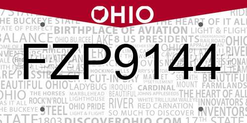 FZP9144 Ohio License Plate