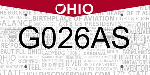 G026AS Ohio License Plate