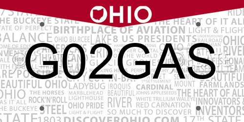 G02GAS Ohio License Plate