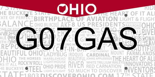 G07GAS Ohio License Plate