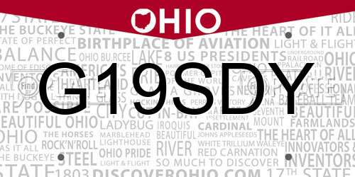G19SDY Ohio License Plate